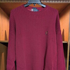 VTG Men's Chaps Ralph Lauren Hand Framed Red Sweater Medium (RED)
